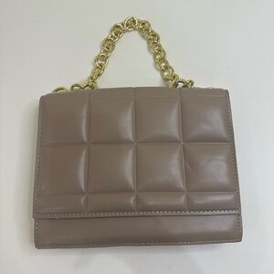 Elegant Tan Quilted Chain Bag